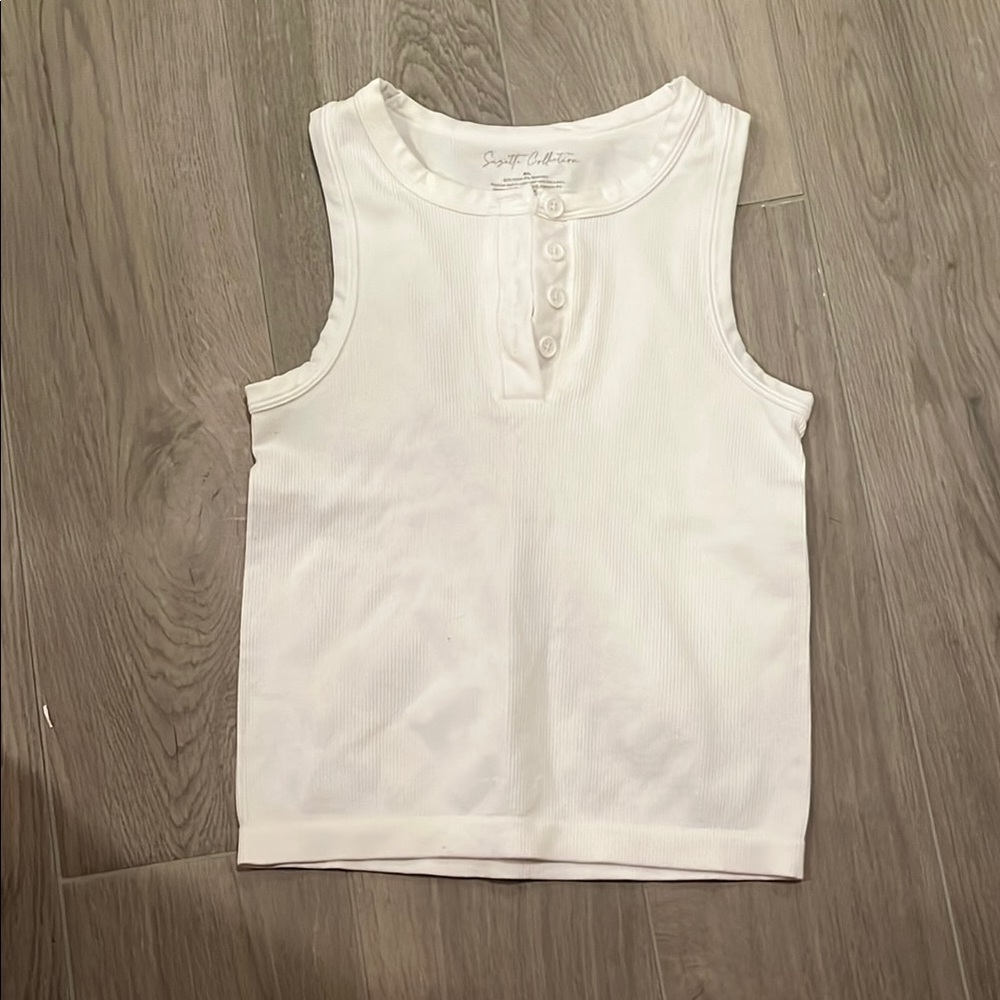 Suzette Collection Girls White Tank Top Size: M/L